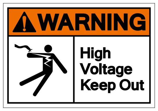 Peringatan Tegangan Tinggi Jauhkan Simbol Tanda Tangan, Ilustrasi Vektor, Isolasi Pada Label Latar Belakang Putih .EPS10 - Stok Vektor