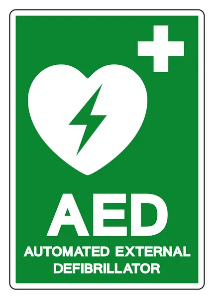 AED Automated External Defibrillator Symbol Sign, Vector Illustration, Isolate On White Background Label .EPS10 — Stock Vector