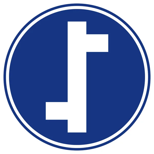 Staggered Junction Traffic vägskylt, vektor illustration, isolera på vit bakgrund ikon. Eps10 — Stock vektor