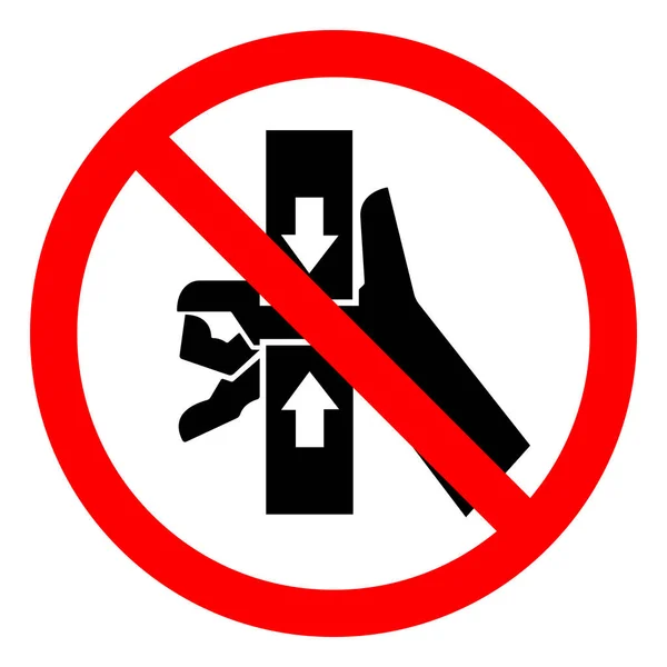 Szkody niebezpieczeństwo Hand Crush Force od góry i dołu symbol znak, wektor ilustracji, wyizolować na białym tle Label. Eps10 — Wektor stockowy