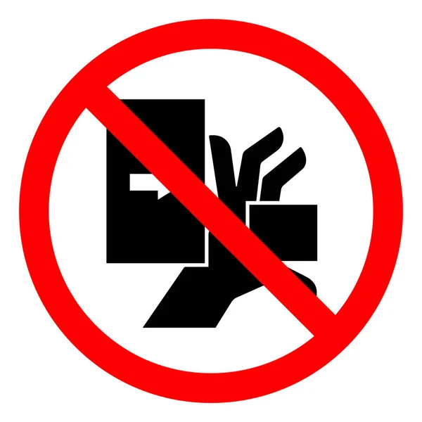 伤害危险手粉碎力从左符号符号，矢量插图，隔离在白色背景标签。Eps10 — 图库矢量图片