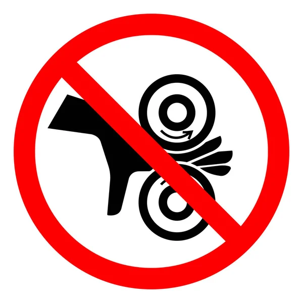 Simbolo dei rulli di intrappolamento della mano di pericolo di lesione segno, illustrazione vettoriale, isolato sull'etichetta bianca dello sfondo .EPS10 — Vettoriale Stock