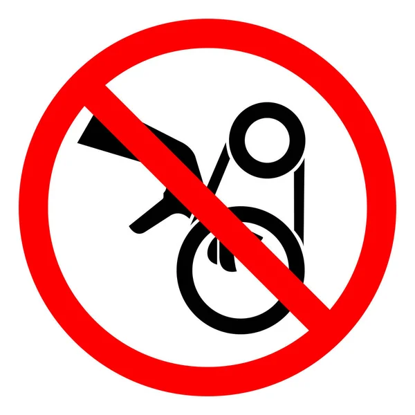 傷害の危険な手の絡み合いベルトドライブのシンボル記号、ベクトルイラスト、白い背景ラベルに隔離する。エプス10 — ストックベクタ