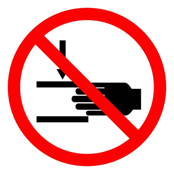 Verletzungsgefahr Handquetschkraft von oben Symbolzeichen, Vektorabbildung, isoliert auf weißem Hintergrundetikett .eps10 — Stockvektor
