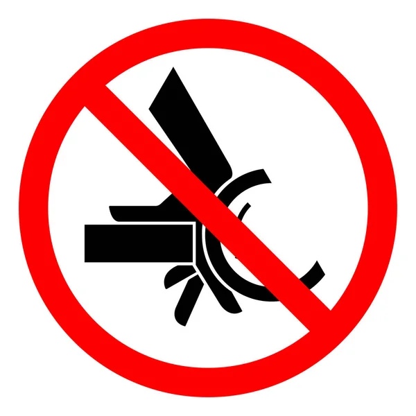 Infortunio mano pericolo schiacciamento rullo pinch point simbolo segno, illustrazione vettoriale, isolare su etichetta di sfondo bianco .EPS10 — Vettoriale Stock