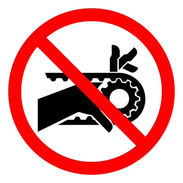 Injury Hazard Hand Entanglement Notched Belt Drive Symbol Sign, Ilustração vetorial, Isolar na etiqueta de fundo branco .EPS10 — Vetor de Stock