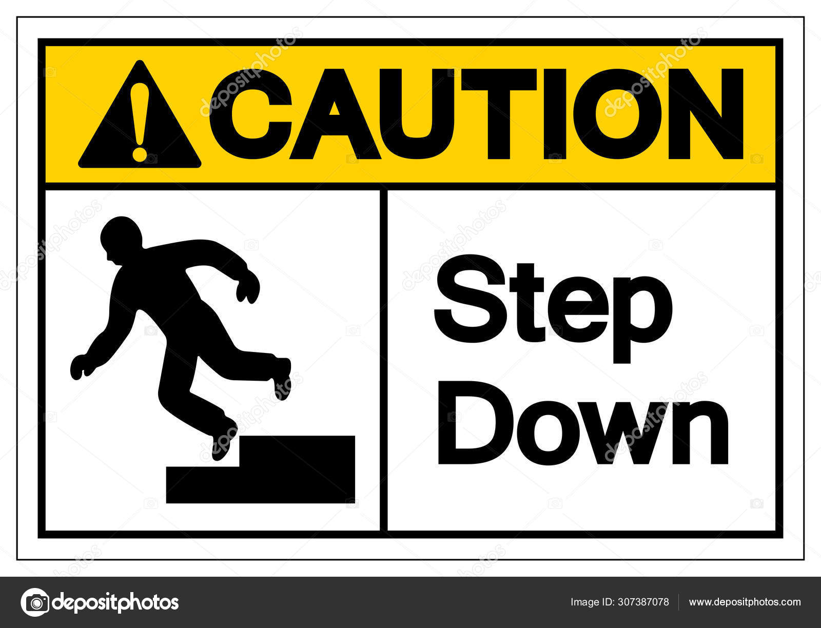 Caution Step Down MAG-NEATO'S™ Vinyl Magnet Sign 