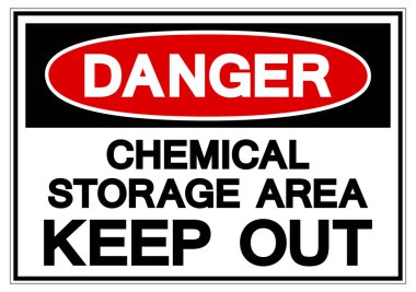 Tehlike Kimyasal Depolama Alanı Sembol Işareti, Vektör Çizim, Beyaz Arka Plan etiketi üzerinde izole uzak tutun. Eps10 