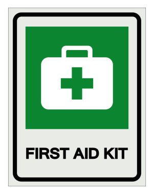 İlk Yardım Çantası Sembol İşareti, Vektör İllüzyonu, Beyaz Arkaplanda İzole EPS10.