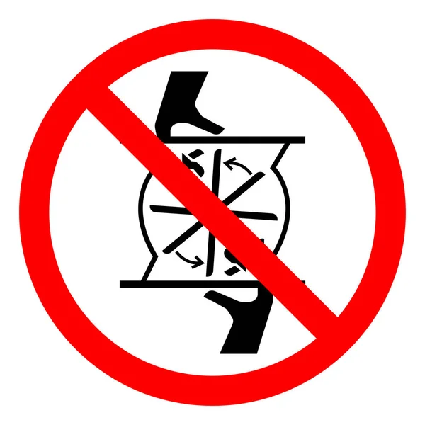 Risco de lesão de corte de dedos Rotating Blade Symbol Sign, Ilustração vetorial, Isolar na etiqueta de fundo branco .EPS10 — Vetor de Stock