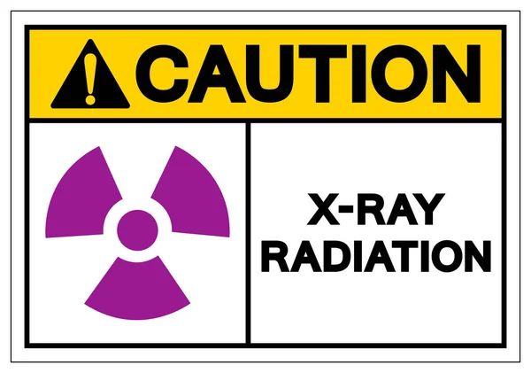 Attenzione X-Ray radiazione simbolo segno, vettoriale illustrazione, isolato su etichetta sfondo bianco. EPS10 — Vettoriale Stock