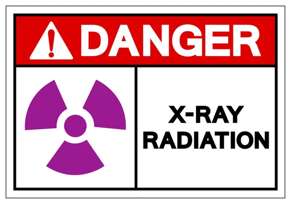 Pericolo X-Ray radiazione simbolo segno, vettoriale illustrazione, isolato su etichetta sfondo bianco. EPS10 — Vettoriale Stock