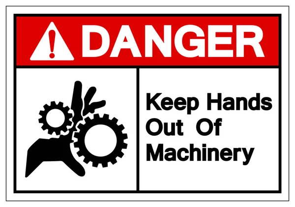 Danger Gardez les mains hors de la machine Symbole Signe, Illustration vectorielle, Isoler sur l'étiquette de fond blanc. PSE10 — Image vectorielle