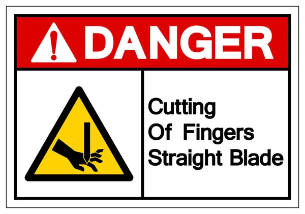 Danger Cutting of Fingers Straight Blade Symbol Sign, Vector Illustration, Isolate On White Background Label .EPS10 — Stock Vector