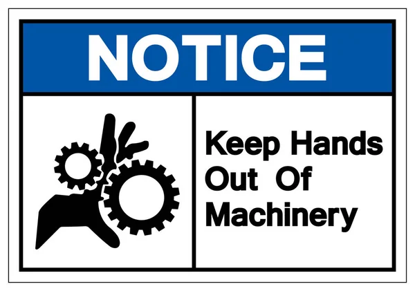 Avis Gardez les mains hors de la machine Symbole Signe, Illustration vectorielle, Isoler sur l'étiquette de fond blanc. PSE10 — Image vectorielle