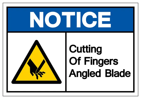 指の切断に注意斜めブレードシンボル記号、ベクトルイラスト、白い背景ラベルに分離します。エプス10 — ストックベクタ