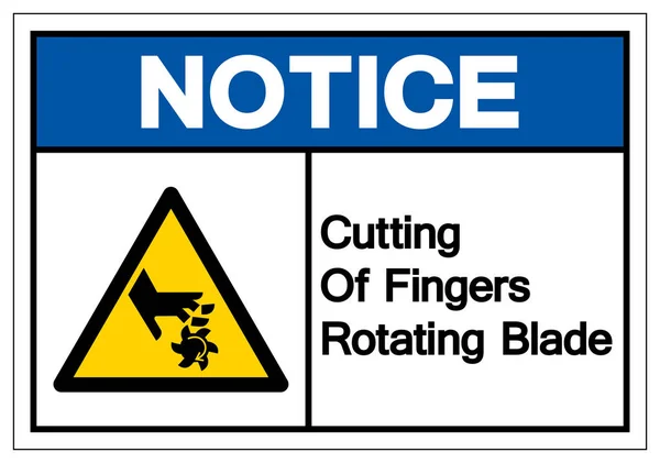ブレードシンボル記号、ベクトルイラスト、白い背景ラベルに分離指の切断に注意してください。エプス10 — ストックベクタ