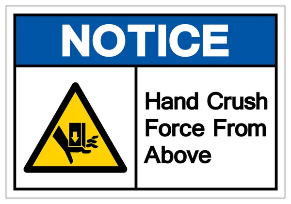 Notice Hand Crush Force From Above Symbol Sign, Vector Illustration, Isolate On White Background Label .EPS10 — Stock Vector