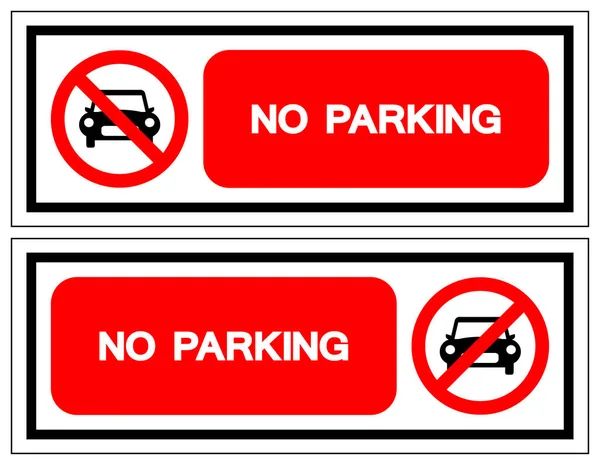 No Parking Symbol Sign, Vector Illustration, Isolated On White Background Label. S10 — стоковый вектор