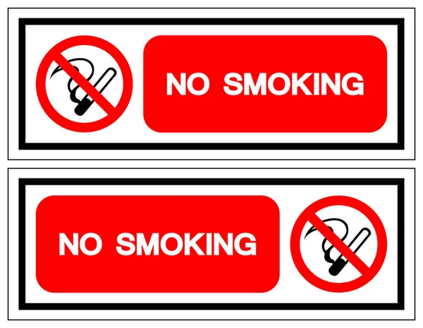 Signe de symbole d'interdiction de fumer, illustration vectorielle, isoler sur l'étiquette blanche de fond. PSE10 — Image vectorielle