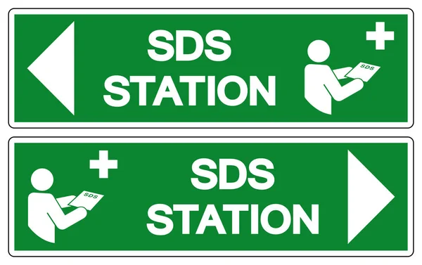 SDS Station Symbol Sign, Vector Illustration, Isolate On White Background Label .EPS10 — Stock Vector