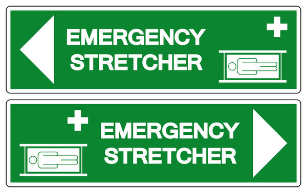 Экстренный Носилки Символ, векторная иллюстрация, изолировать на белом фоне этикетка .EPS10 