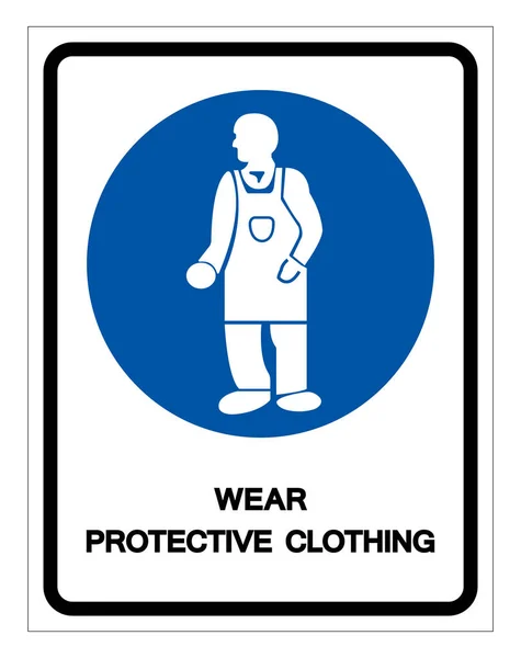 Signe de symbole de vêtement protecteur d'usure, illustration vectorielle, isolé sur l'étiquette blanche de fond. PSE10 — Image vectorielle