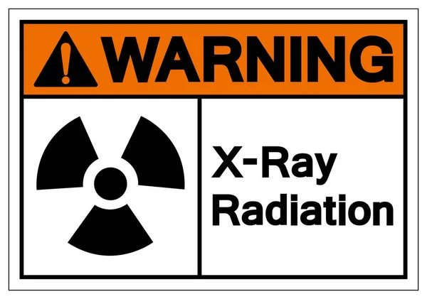 Segnale del simbolo di radiazione dei raggi X di avvertimento, illustrazione vettoriale, isolato sull'etichetta bianca dello sfondo. EPS10 — Vettoriale Stock