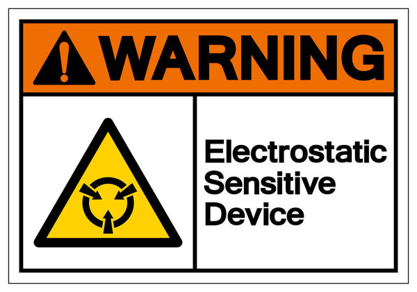 Warning Electrostatic Sensitive Device (ESD) Symbol Sign, Vector Illustration, Isolate On White Background Label .EPS10  