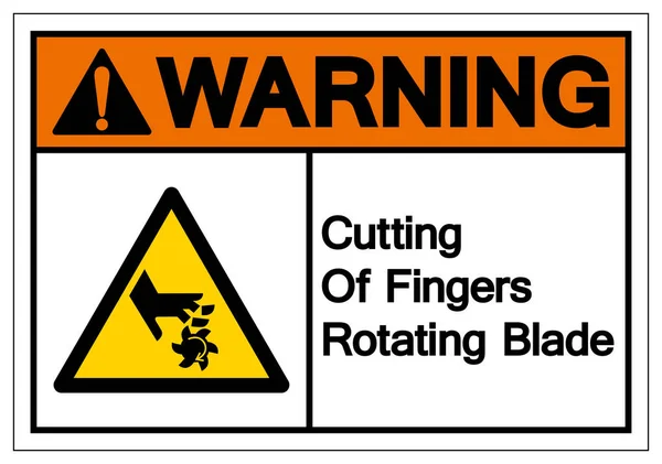 ブレードシンボル記号、ベクトルイラスト、白い背景ラベルに隔離指の切断を警告します。エプス10 — ストックベクタ