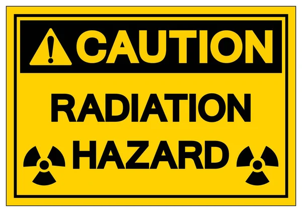 Avertissement Signal de danger de rayonnement, Illustration vectorielle, Isoler sur étiquette de fond blanche. PSE10 — Image vectorielle