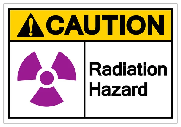 Avertissement Signal de danger de rayonnement, Illustration vectorielle, Isoler sur étiquette de fond blanche. PSE10 — Image vectorielle