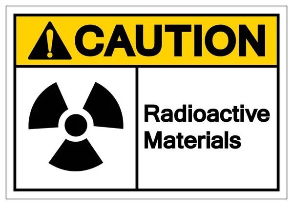 Caution Radioactive Materials Symbol Sign, Vector Illustration, Isolate On White Background Label. EPS10 — Stock Vector