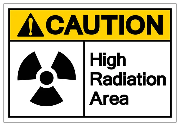 Varning hög strålnings område symbol tecken, vektor illustration, isolera på vit bakgrund etikett. Eps10 — Stock vektor