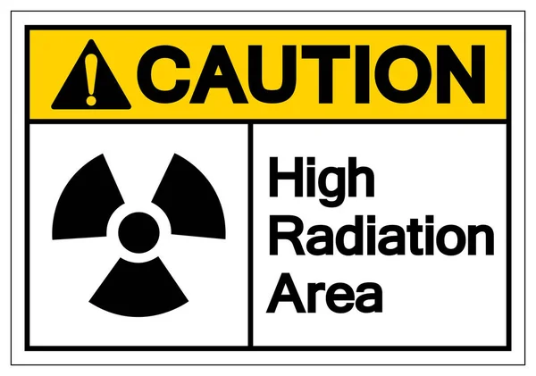 Cuidado sinal de símbolo de área de radiação alta, ilustração vetorial, isolar na etiqueta de fundo branco. EPS10 — Vetor de Stock