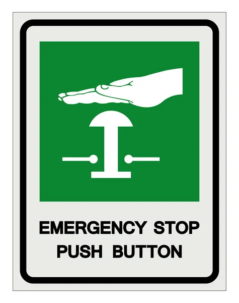 紧急停止按按钮符号符号、矢量图解、白色背景隔离标记.EPS10 — 图库矢量图片