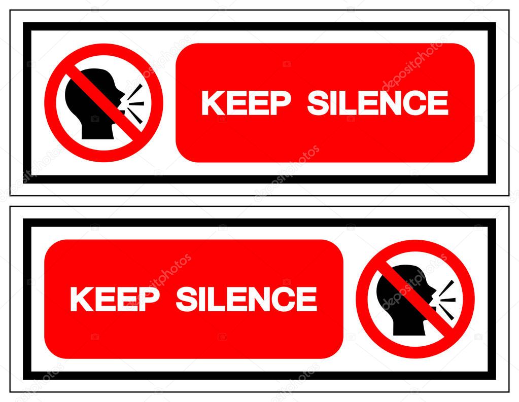 Keep Silence Symbol Sign, Vector Illustration, Isolate On White Background Label. EPS10  