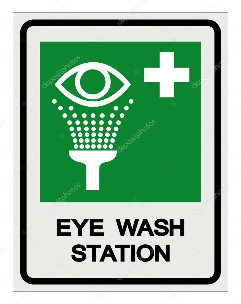 Eye Wash Station Symbol Sign, Vector Illustration, Isolate On White Background Label. EPS10