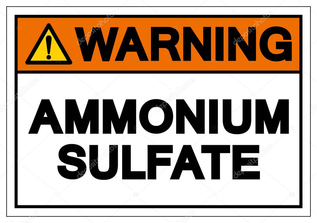 Warning Ammonium Sulfate Symbol Sign, Vector Illustration, Isolate On White Background Label. EPS10 