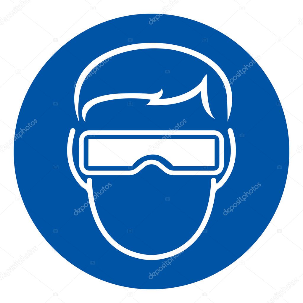 Wear Goggle Symbol Sign ,Vector Illustration, Isolate On White Background Label. EPS10