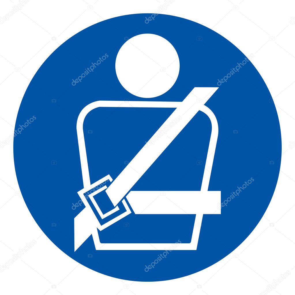 Fasten Seat Belt Symbol Sign,Vector Illustration, Isolated On White Background Label. EPS10