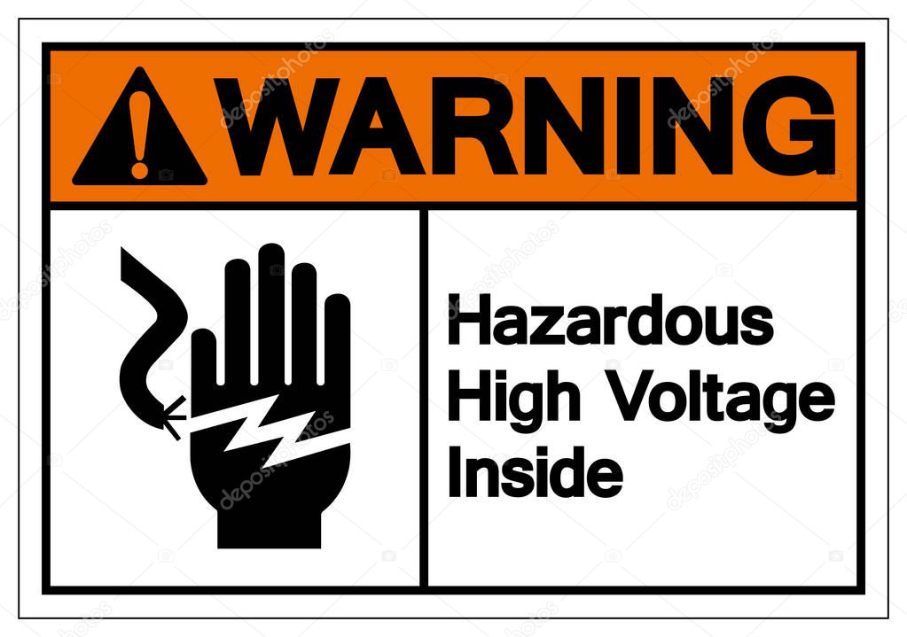 Warning Hazardous High Voltage Inside Symbol Sign, Vector Illustration, Isolate On White Background Label. EPS10   
