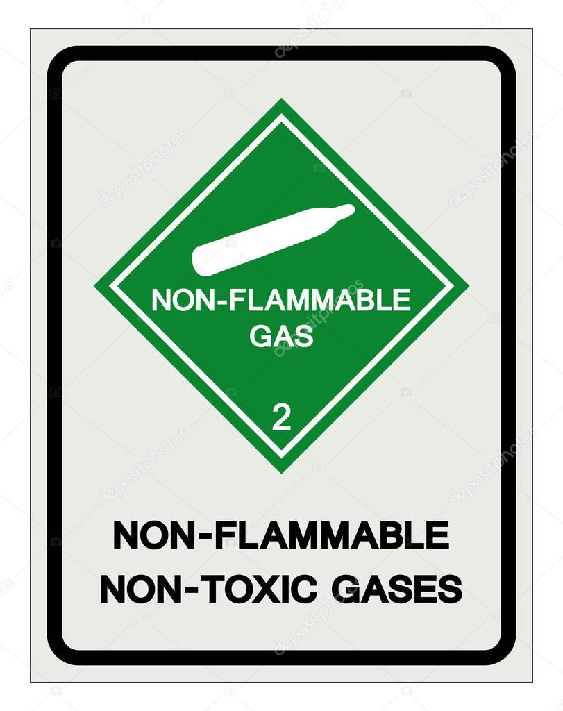 Non Flammable Non Toxic Gases Symbol Sign ,Vector Illustration, Isolate On White Background Label .EPS10 