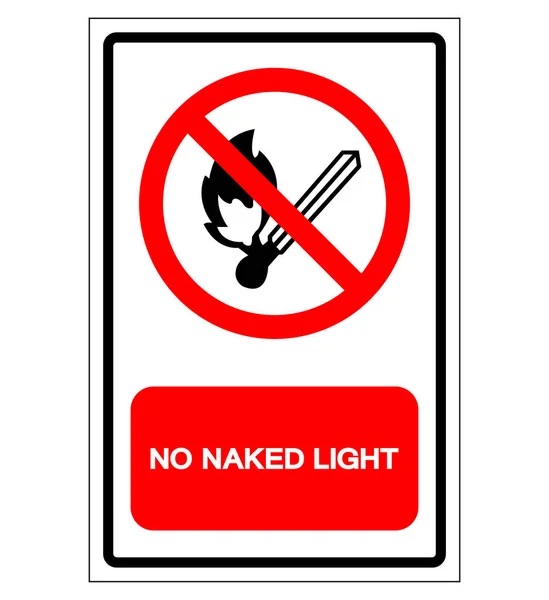 No Naked Light Symbol Sign, Vector Illustration, Isolate On White Background Label .EPS10 — Stock Vector