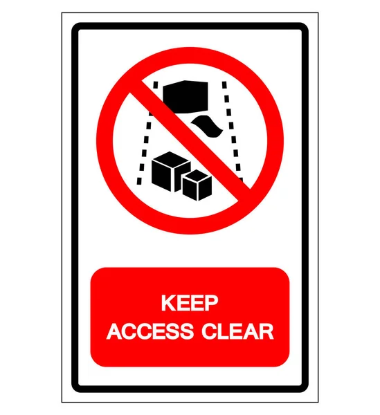 Keep Access Clear symbool teken, vector illustratie, isoleren op witte achtergrond label. Eps10 — Stockvector