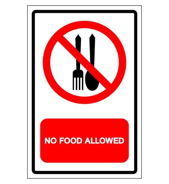 Ingen mat tillåten symbol skylt, vektor illustration, isolera på vit bakgrunds etikett. Eps10 — Stock vektor