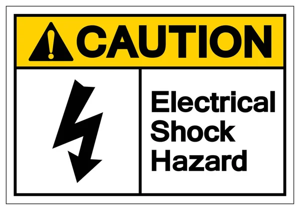 Señal de símbolo de peligro de choque eléctrico de precaución, ilustración vectorial, aislamiento en la etiqueta de fondo blanco .EPS10 — Archivo Imágenes Vectoriales