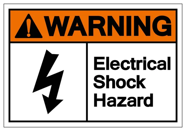 Señal de símbolo de peligro de choque eléctrico de advertencia, ilustración vectorial, aislamiento en la etiqueta de fondo blanco .EPS10 — Archivo Imágenes Vectoriales