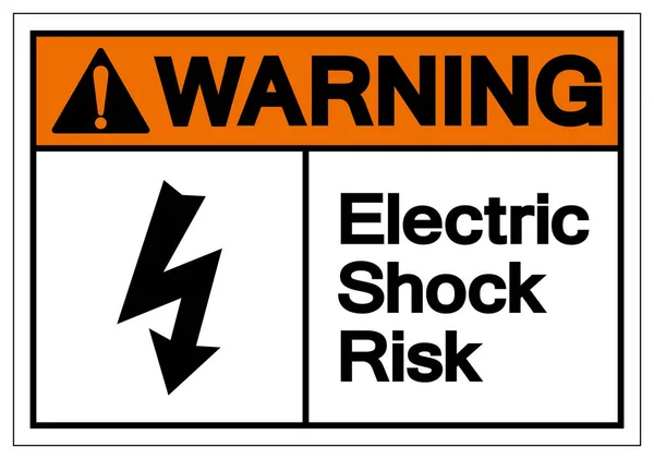 Segnale di rischio di scossa elettrica di avvertimento, illustrazione vettoriale, isolato sull'etichetta bianca dello sfondo .EPS10 — Vettoriale Stock