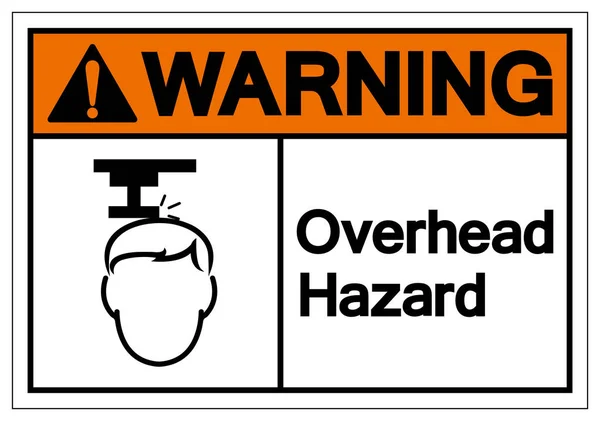 Warning Overhead Hazard Symbol Sign, Vector Illustration, Isolate On White Background Label .EPS10 — Stock Vector